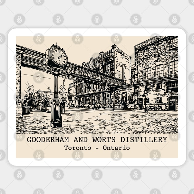 Gooderham and Worts Distillery - Toronto ON Magnet by Lakeric